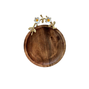 Ensaladera de madera con diseño de rosa dorada antigua y moderna, cuenco decorativo con estilo moderno para uso doméstico, fiestas de boda pulidas - Product Image 3