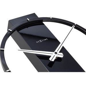 AK Brass Large <b>Metal</b> Table Clock in <b>Black</b> & White Finished Decorative Piece For Desk Decor / <b>Shelf</b> Decor - Product Image 5
