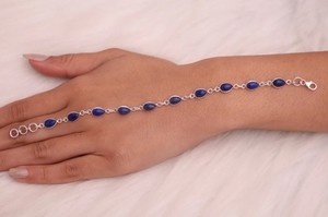 Pulsera de Plata de Ley 925 de diseñador para mujer, joyería de piedras preciosas de lapislázuli Natural, regalo de boda para ella - Product Image 6