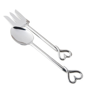 Servidores de ensalada de diseñador de alta calidad, acero espejado para bodas, cenas, fiestas, regalos de inauguración de la casa, pulido por Ambience Lifestyle - Product Image 2