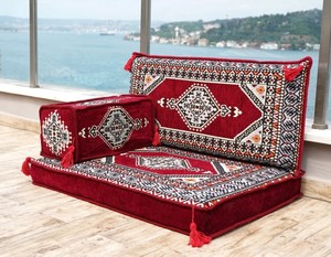 Asientos de suelo árabe Sofá de suelo árabe Piso de asiento Árabe | 190*70cm Juego de fundas en blanco de 4 piezas - Product Image 2