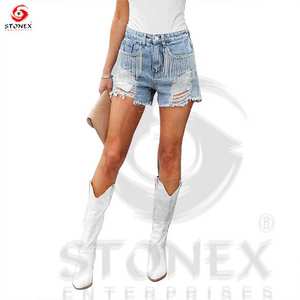 Custom Mens Streetwear Vintage Denim <b>Shorts</b> Casual Logo Baggy Denim <b>Shorts</b> Print Pattern for Women Customized Woven - Product Image 6