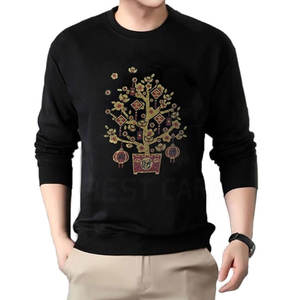 Sweat-shirt pour hommes de haute qualité avec strass Service OEM Motif solide Hiver Dernier design Vente en gros - Product Image 1