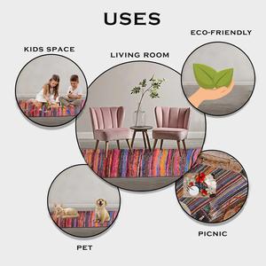 Highly Durable Handwoven Eco Friendly Pink Color Chindi <b>Rugs</b> for Home and Hotel Use from Indian Manufacturer - Product Image 3