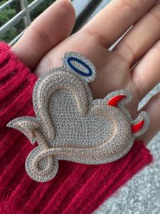 Pendentif coeur en argent sterling 925 pour cadeau fait avec des diamants de Moissanite Vvs Clarity pour hommes et femmes - Product Image 4