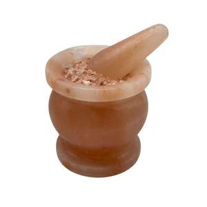 Mortero y Maja de Sal del Himalaya Natural Tallados a Mano, Herramienta Tradicional para Moler Especias, Reutilizable, No Tóxico, Rico en Minerales - Product Image 6