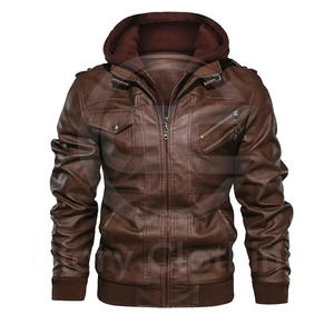 Dernier design confortable, veste en cuir pour homme de haute qualité, col rabattu, manches longues, vestes pour hommes - Product Image 2