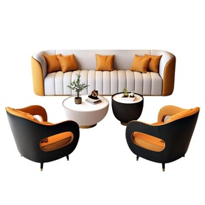 Muebles de contrato de Sinonis, sofá de negocios comercial, área de espera de oficina, juego de sofá de cuero moderno italiano de lujo - Product Image 5