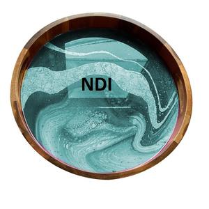 Plateau de finition doré prix de gros plateau décoratif utiliser plateau de service petit-déjeuner plateau en métal Design moderne plaqué or finition - Product Image 2