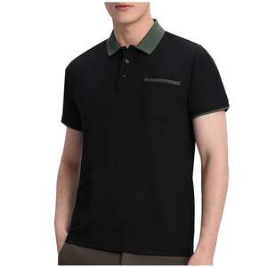 Polo a prueba de viento para hombre, camiseta de manga corta transpirable, camiseta informal ajustada con bordado, camiseta suave - Product Image 2