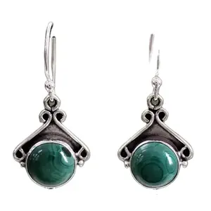 New Design Trendy Jewelry Earring Malachite Gemstone earring 925 Sterling Silver Malachite Stone Earring for Women