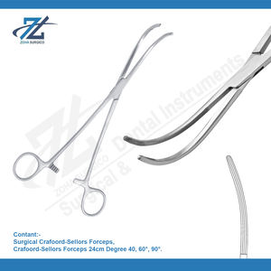 Crafoord Sellors, 60 grados, 23cm, fórceps de ligadura curvada, instrumentos quirúrgicos de acero inoxidable, fabricante de Pakistán, instrumentos - Product Image 2