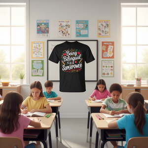 Ser Bilingüe Es una Superpoderación, Camiseta de Profesor de Inglés como Segunda Lengua, Camiseta Promocional con Temática de Superhéroes - Product Image 3