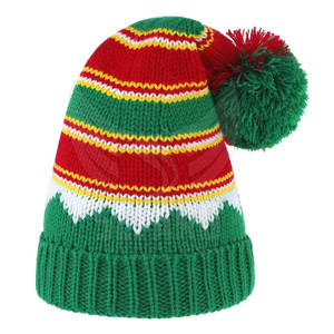 Eco Friendly High Quality Cotton Made <b>Beanies</b> <b>Hat</b> Sustainable Contrast Color Jacquard <b>Beanies</b> <b>Hat</b> - Product Image 1