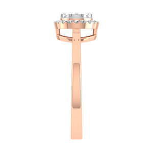 แหวนหมั้นเพชรรัศมี14K สีโรสโกลด์ที่เติบโตในห้องปฏิบัติการที่เรียบง่าย - Product Image 4