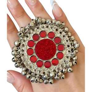 Conjunto de Joyería Afgana Tradicional Hecho a Mano de 1 Pieza para Bodas y Fiestas - Anillos, Gargantilla, Pendientes, Bindi, Tikka de Acero Inoxidable - Product Image 1