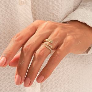 Vente à distance Grande demande Or blanc 18 carats Diamants naturels ronds personnalisés Vente en gros Alliance en spirale pour femme - Product Image 5