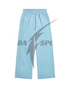 Pantalon évasé tendance 2026 de haute qualité en mélange de coton, ample et respirant, pour femme, imprimé sur mesure, coupe large d'été - Product Image 1