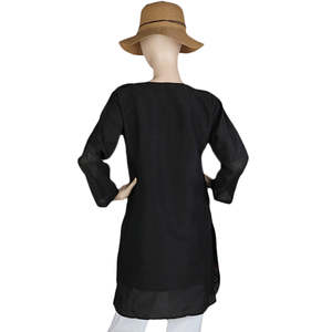 Kurti Bordado Elegante para Mujer - Negro - Product Image 5