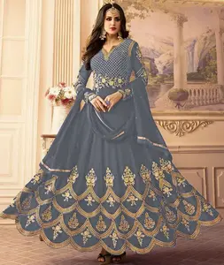 Party Wear Gown with Dupatta Faux Georgette Fabric Designer Dress Wedding Gowns for Women from Indian Supplier Wedding Gowns