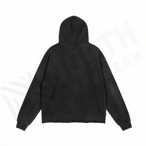Sweat à capuche personnalisé pour homme, 500 GSM, lourd, coupe oversize, en molleton bouclette, épaules tombantes, fermeture éclair intégrale, couleur personnalisable - Product Image 2