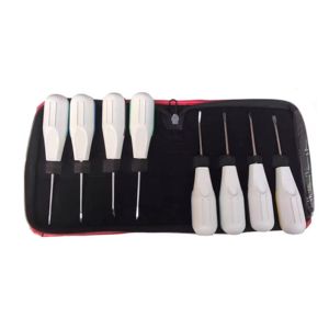 Juego de 8 Elevadores Dentales de Acero Inoxidable con Mango de Plástico para Extracción de Raíces Apicales, Instrumento Dental con Certificación CE - Product Image 1