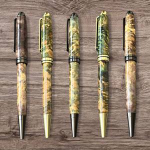 Stylos à bille en bois stabilisé de luxe faits à la main, logo gravé personnalisé, design en bois de serpent - Product Image 2