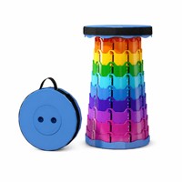 Tabouret pliable portable en plastique pour le camping, la pêche, la randonnée et les pique-niques, avec étui de transport