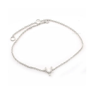 Nouveau design petit bracelet Wishbone en diamant pavé très vendu bracelet chaîne à maillons en or pour elle - Product Image 3