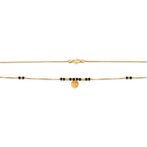 Collar Mangalsutra Vintage con Cuentas de Perlas y Latón Religioso - Product Image 5
