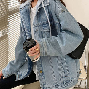 Top Tendance Produit Léger Femmes Plain Dyed Denim Vestes À Séchage Rapide Femmes Solide Couleur Denim Vestes à Vendre - Product Image 4