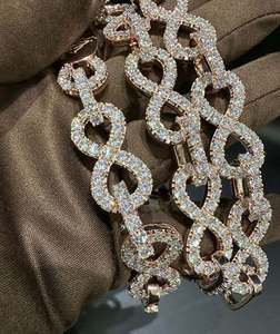 VVS Moissanite 925 plata esterlina 15MM 22 pulgadas cadena de eslabones cubanos, caja cierre cadena paso diamante probador - Product Image 4