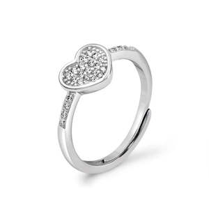 NOVAMART Fine Zarkan <b>Adjustable</b> <b>Silver</b> <b>Ring</b> Micro Pave Invisible Setting Fashionable Express Your Love Free Size for Engagement - Product Image 4