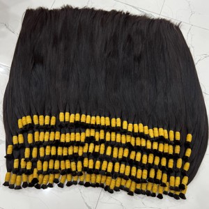 Venta al por mayor 30 pulgadas de largo recto vietnamita virgen extensiones de cabello humano a granel cutículas alineadas Color negro Natural pelucas en bruto - Product Image 1