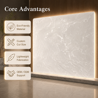 Panneau en onyx artificiel translucide blanc neige, pierre polie rétroéclairée pour la décoration des murs et des plafonds, panneau mural translucide
