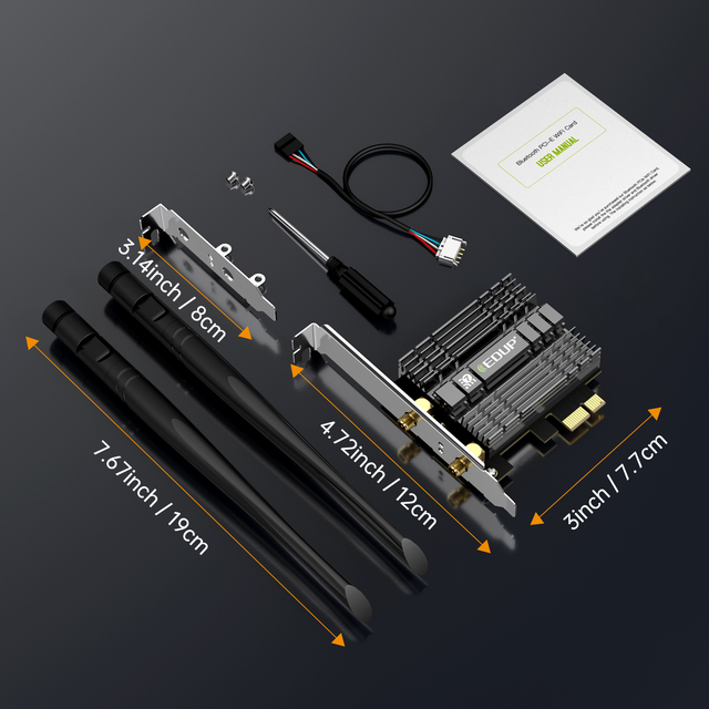 EDUP EP-BE9715GS Wi-Fi 7 Bluetooth 5.4 PCIe Wifi Adapter Network Card With Chipset Intel WiFi 7 BE200