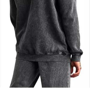 Chándales de lavado ácido para hombre al por mayor, ropa de entrenamiento informal y deportiva para hombres de gran tamaño, chándales de lavado ácido de alta calidad - Product Image 6