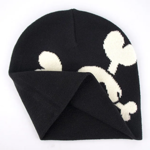 Gorro de Jacquard acrílico de diseñador 100%, gorro de punto de invierno con puños sin pliegues, accesorio cálido de alta calidad para viajes - Product Image 2