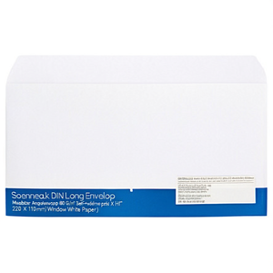 Sobres Largos DIN Soennecken, 80 g/m², Autoadhesivos, 100 Unidades/Paquete, 220 x 110 mm (Ancho x Alto), Papel Blanco con Ventana - Product Image 2
