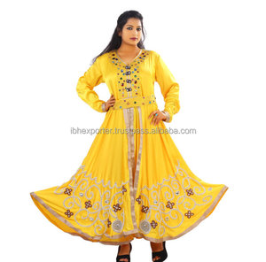 Élégant Long Avec Pierre et Broderie Travail Femmes Modeste Porter Des Vêtements Moyen-Orient Dubaï Abaya Turquie Kaftan Abaya - Product Image 1