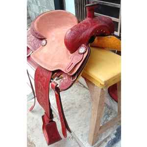Sillín de cuero occidental de buena calidad Wade Brown Fork Roping Ranch Horse Saddle Size - Product Image 3