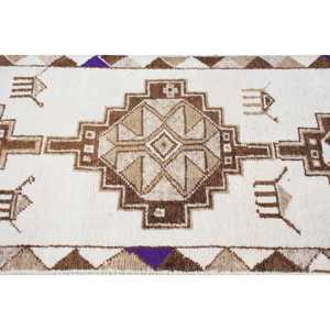 พรมขนาด 3.2x13 ฟุต, พรมตุรกีโบราณ, พรมลายดอกไม้สีน้ำตาลเฮอร์กี - Product Image 4