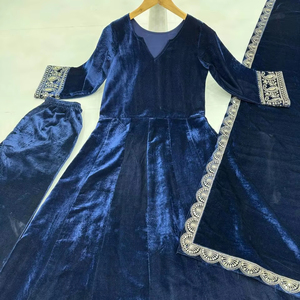 Robe de soirée de créateur-Pent avec Dupatta avec broderie - Product Image 4