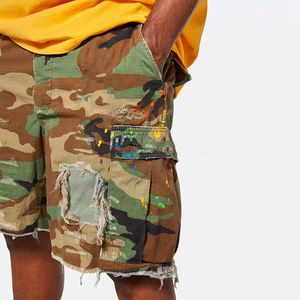 Customized Manufacturer Custom logo Distressed Denim Camo Shorts Custom Made Fashion <b>Elastic</b> <b>Waist</b> <b>Jean</b> Shorts Men - Product Image 5