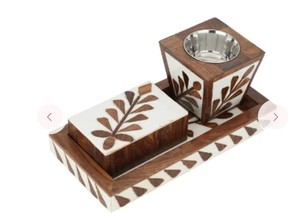 Recién llegado, quemador de incienso Ramadan Bakhoor, Base de quemador Mubkhar de calidad superior personalizada, soporte Bakhoor con bandeja de madera - Product Image 4