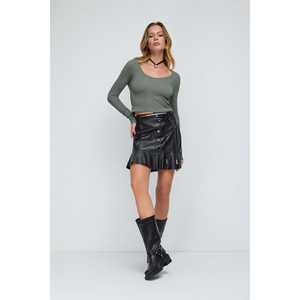 Top Casual sin Costuras de Manga Larga con Logotipo Frontal y Corte Corto - Product Image 1