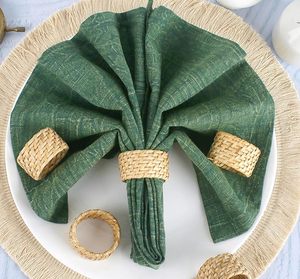 Rond de serviette de canne ronde en vrac pour la décoration de fête Table à manger rassemblements de famille de tous les jours un grand décor de table - Product Image 1