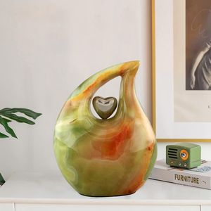 Teardrop Urn Full Size Onyx Green Metal Cremation Urn <b>for</b> Human <b>Ashes</b> Upto 210Lbs Unique Adult Teardrop Urns - Product Image 4