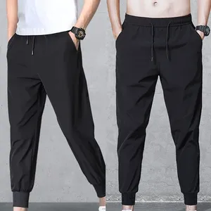 2024 nuevos pantalones con cordón de secado rápido para hombre, pantalones deportivos de verano para correr, pantalones de chándal Cargo, ropa de calle de pana, servicio medio OEM disponible - Product Image 2