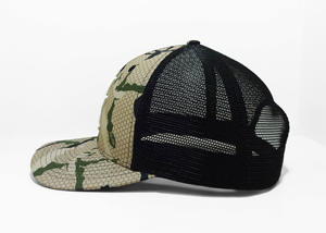 Sombrero de camionero de camuflaje de 6 paneles de perfil medio con diseño personalizado, atuendo diario enérgico e informal para adultos, proveedor hecho en Vietnam - Product Image 3
